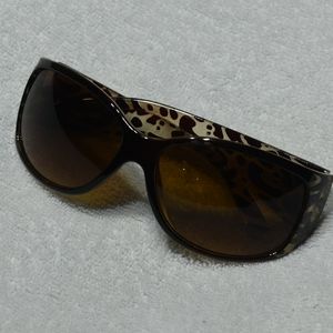 Cheetah Print Brown Shield Sunglasses